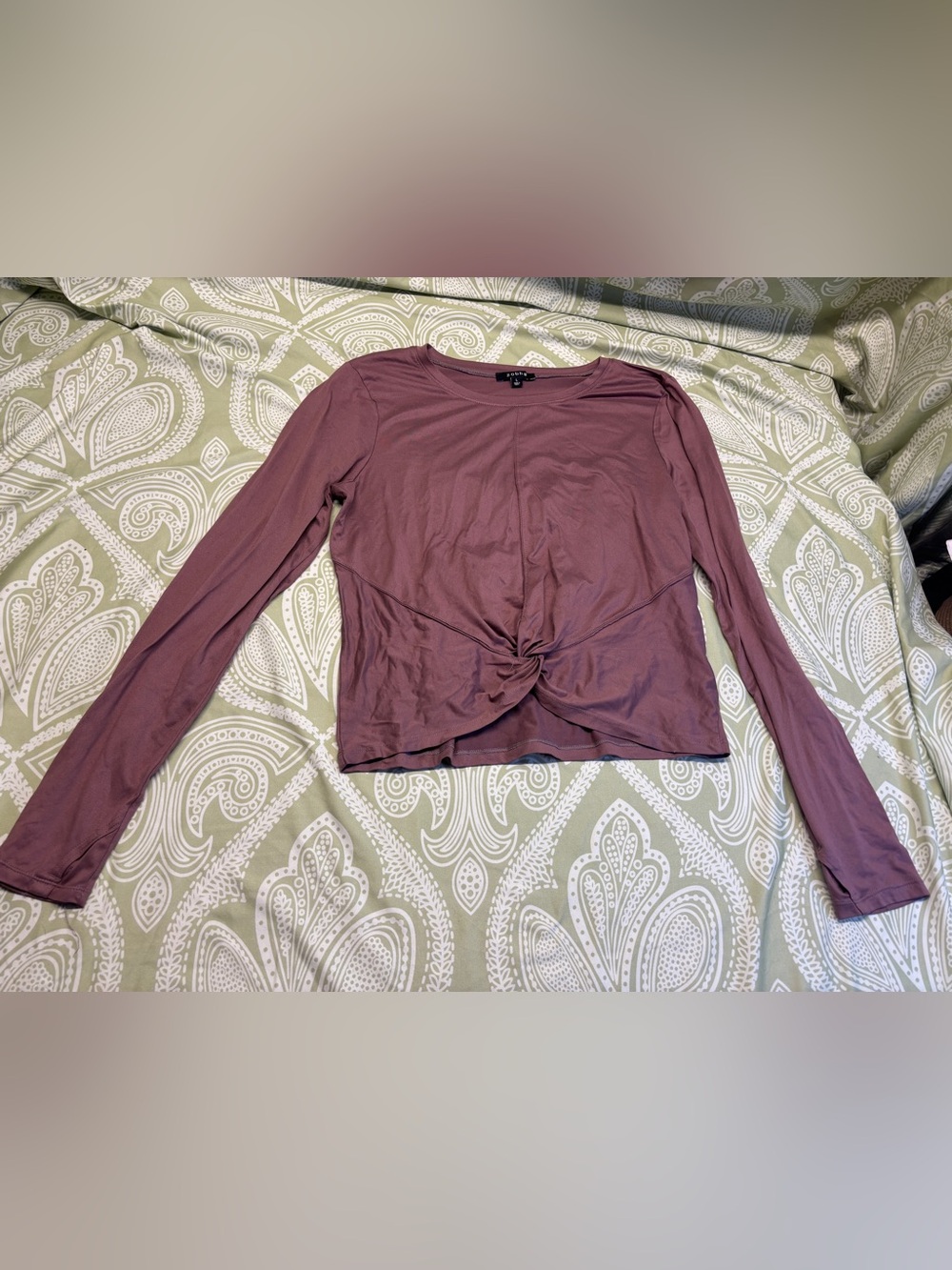 ⚛️Zobha Dusty Purple Twist-Front Long Sleeve Top